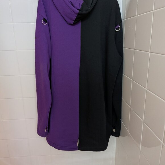 Vampire Freaks Black & Purple Split Mage Hoodie - Picture 9 of 15